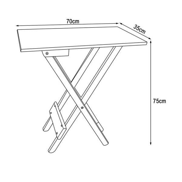 Encontraproduto.com.br - Conjunto De Mesa Dobrável 120X70 Em Madeira Maciça Com Mesa Aparador - Imbuia - Marrom