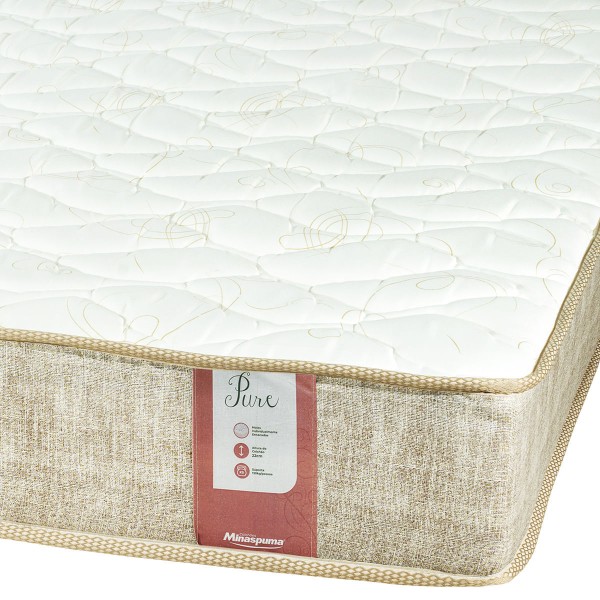 Encontraproduto.com.br - Colchão Solteiro Molas Ensacadas Minaspuma Pure 100x200x22cm