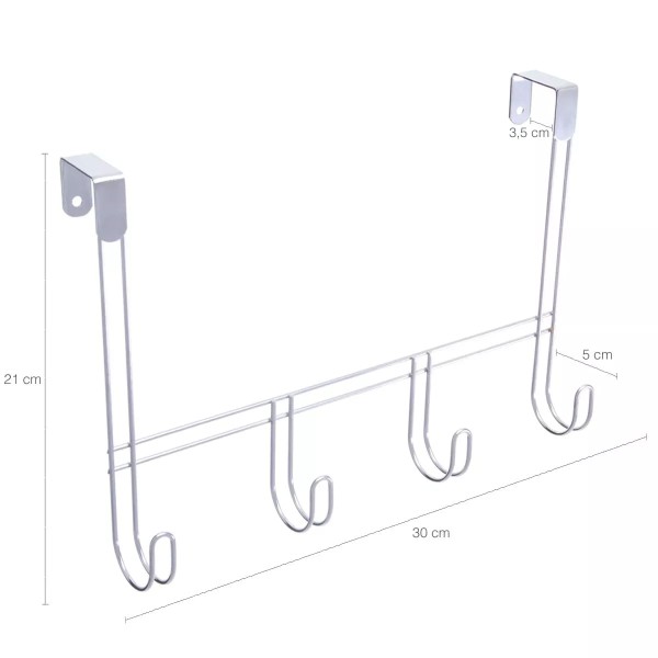 Encontraproduto.com.br - Cabide com 4 Ganchos de Porta E Armário Para Roupas Toalhas