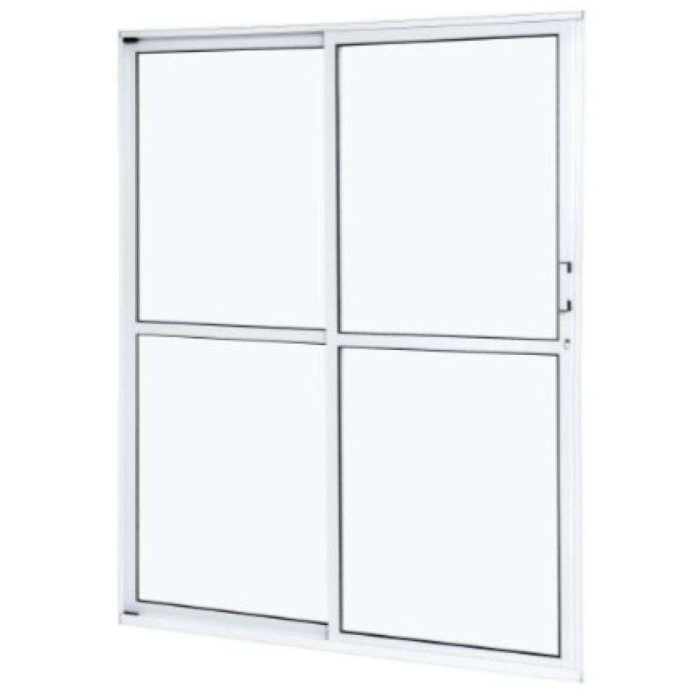Encontraproduto.com.br - Porta de Alumínio de Correr com 2 Folhas Branco 210x160 -