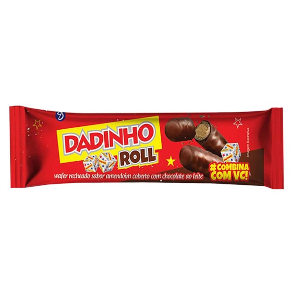 Encontraproduto.com.br - Wafer Dadinho Roll Cobertura de Chocolate 32g