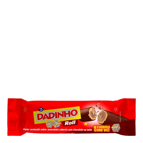 Encontraproduto.com.br - Wafer Dadinho Roll Cobertura de Chocolate 32g