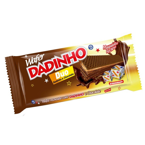 Encontraproduto.com.br - Biscoito Wafer Recheado Dadinho Duo 90g - Dizioli