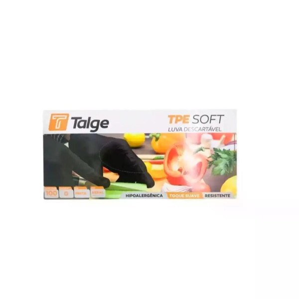 Encontraproduto.com.br - Luva Descartável Tpe Soft G Preta Talge