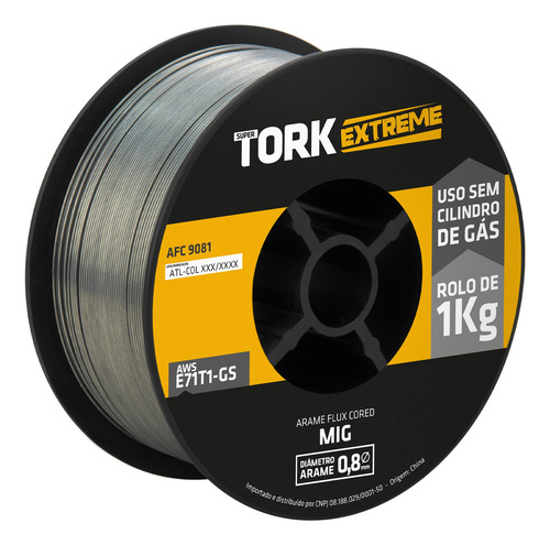 Encontraproduto.com.br - Arame para solda MIG S/Gás 0.8mm (E71T1) 1kg - Tork