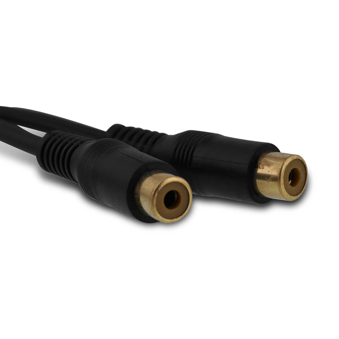 Encontraproduto.com.br - Cabo RCA Y KX3 1 Macho 2 Fêmeas 30cm 3,6mm PVC Flexível Preto Som Automotivo Módulo Amplificador