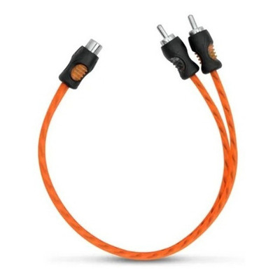 Encontraproduto.com.br - Cabo RCA Y KX3 2 Machos 1 Fêmea 30cm 4mm Flexível Preto Som Automotivo