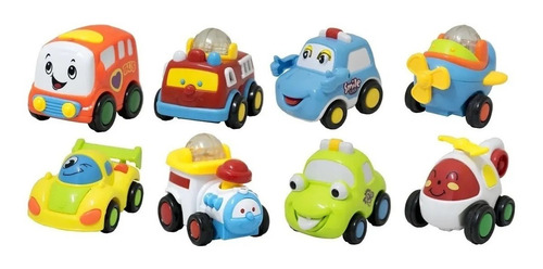 Encontraproduto.com.br - Kit carrinhos de brinquedo infantil para bebe 6 meses a fricção kit com 8 R2173 BBR