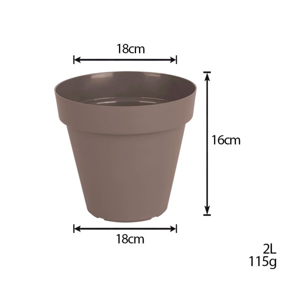 Encontraproduto.com.br - Vaso para Plantas em Polietileno Sampa Taupe 18X16CM - I.SAMP.018.016.34 - Vasart