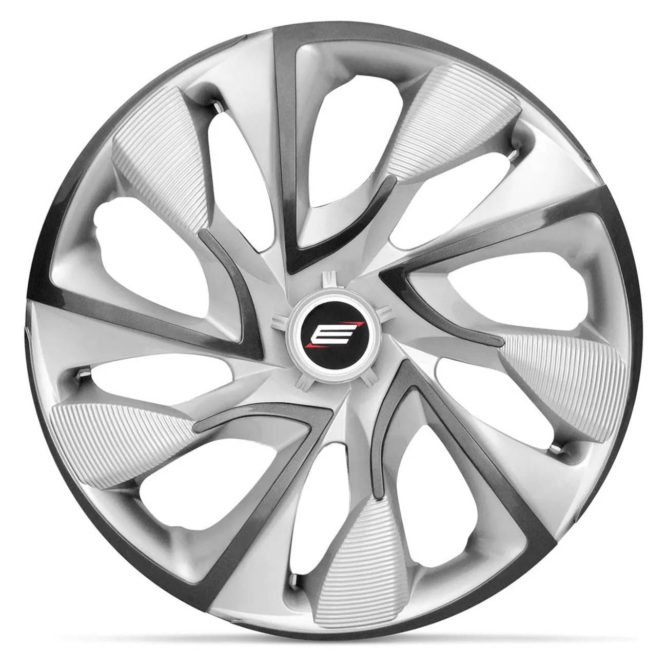 Encontraproduto.com.br - Calota Esportiva DS4 Silver Cup 13 Universal Encaixe Prata e Grafite