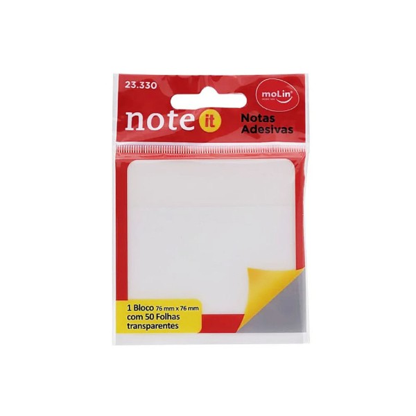 Encontraproduto.com.br - Notas Adesivas Transparente 50 Folhas - Molin