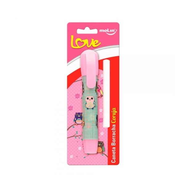 Encontraproduto.com.br - Caneta Borracha + Refil Corujas Molin