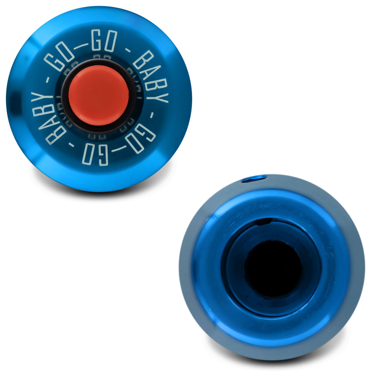 Encontraproduto.com.br - Manopla Câmbio Esportiva Tuning Shifter Recartilhada Azul Com Botão Step Booster Racing Shutt