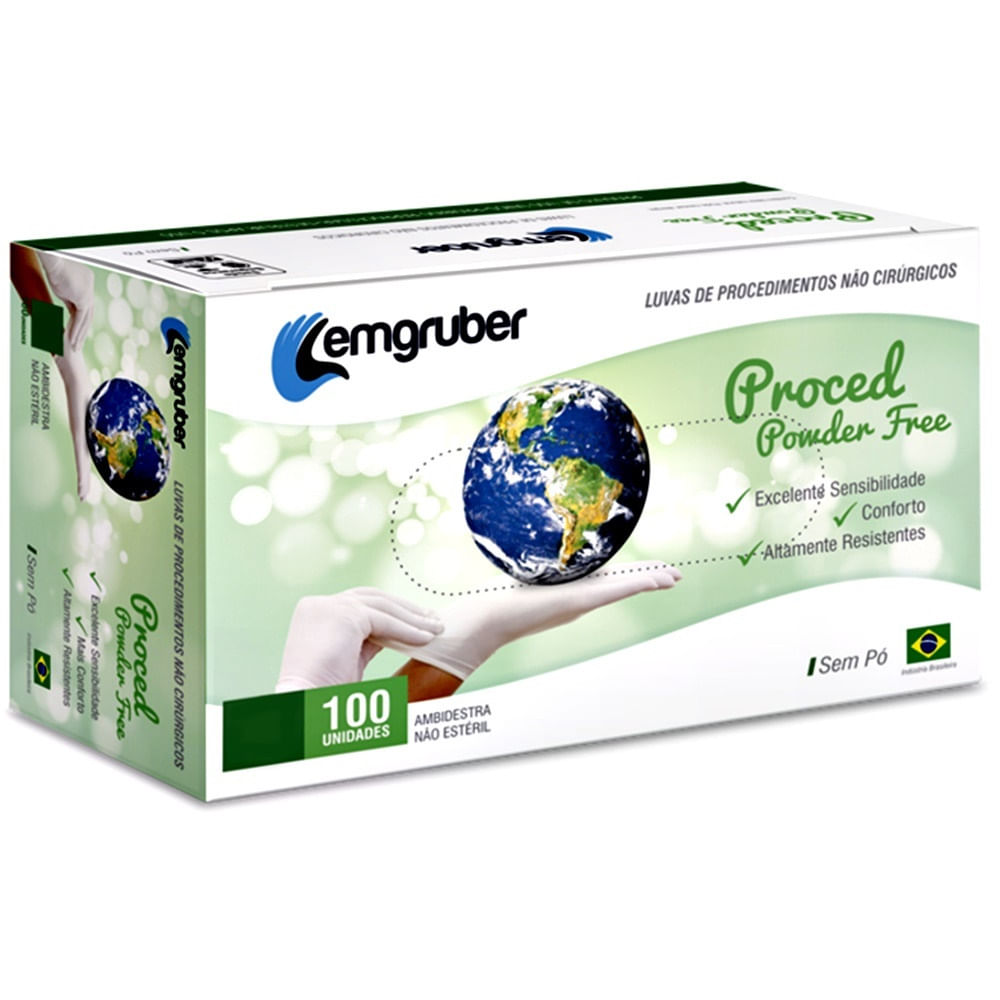 Encontraproduto.com.br - Luva Procedimentos Powder Free sem Pó Tam M - 100 luvas