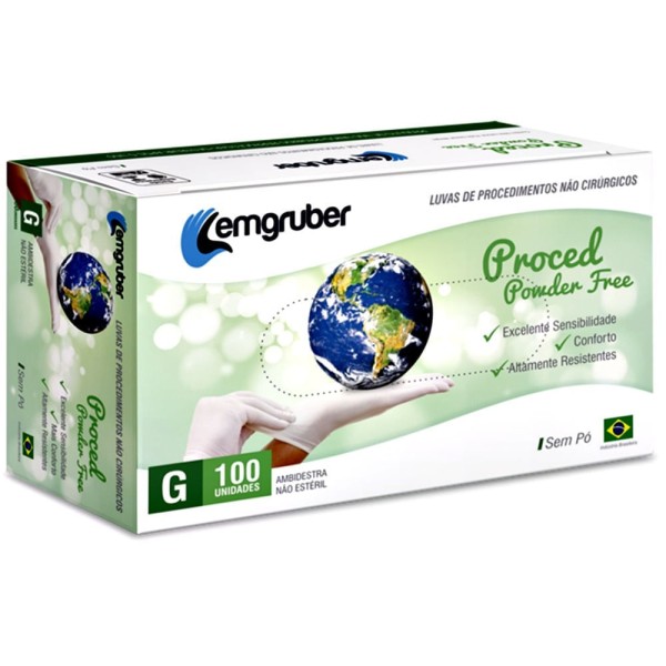 Encontraproduto.com.br - Luva Procedimentos Powder Free sem Pó Tam G - 100 luvas