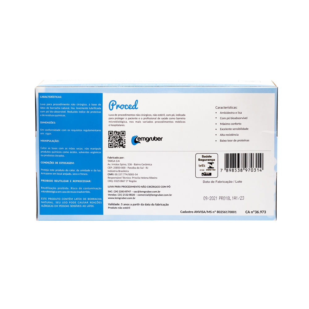 Encontraproduto.com.br - Luva de Procedimento M com Pó - Caixa com 100 unidades