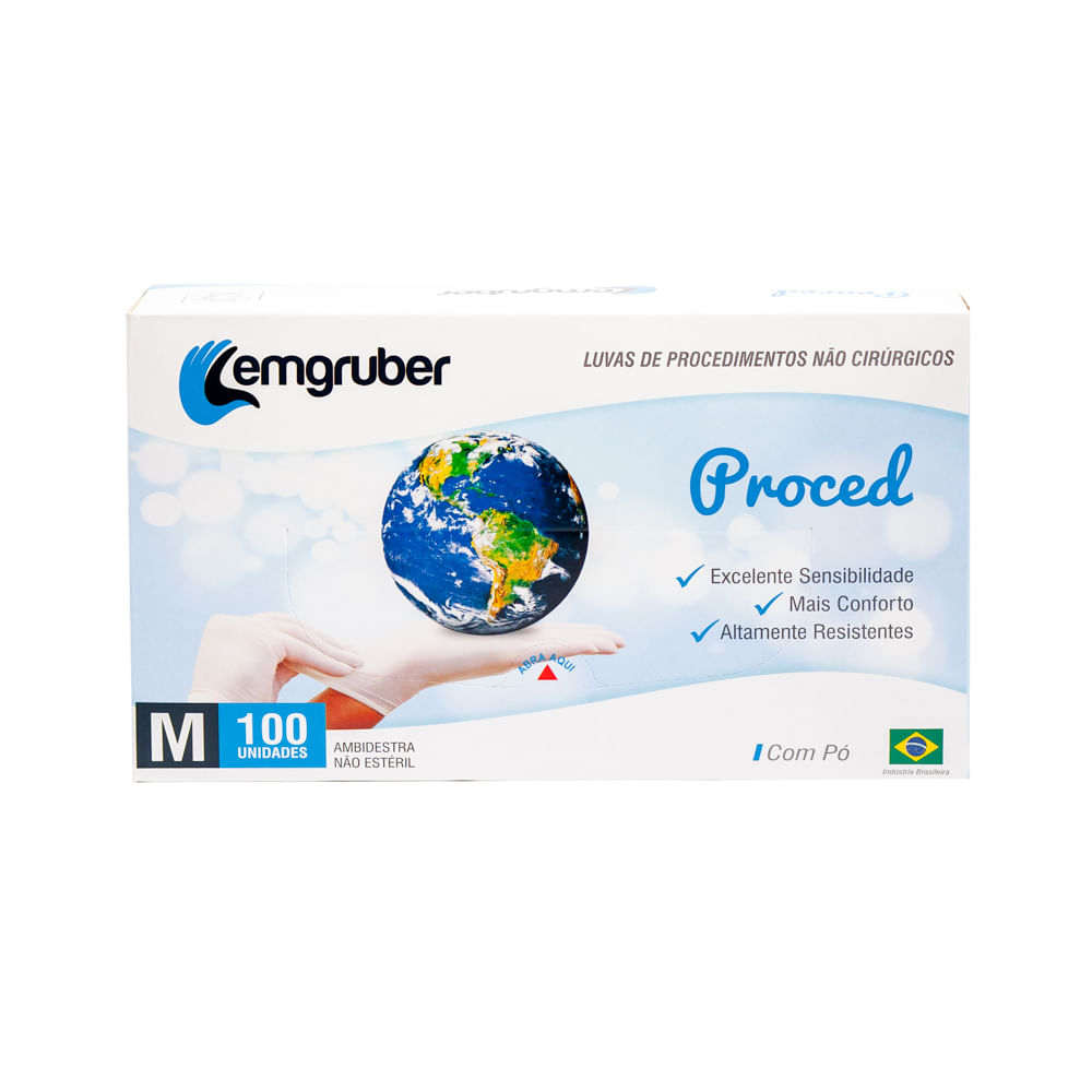 Encontraproduto.com.br - Luva de Procedimento M com Pó - Caixa com 100 unidades