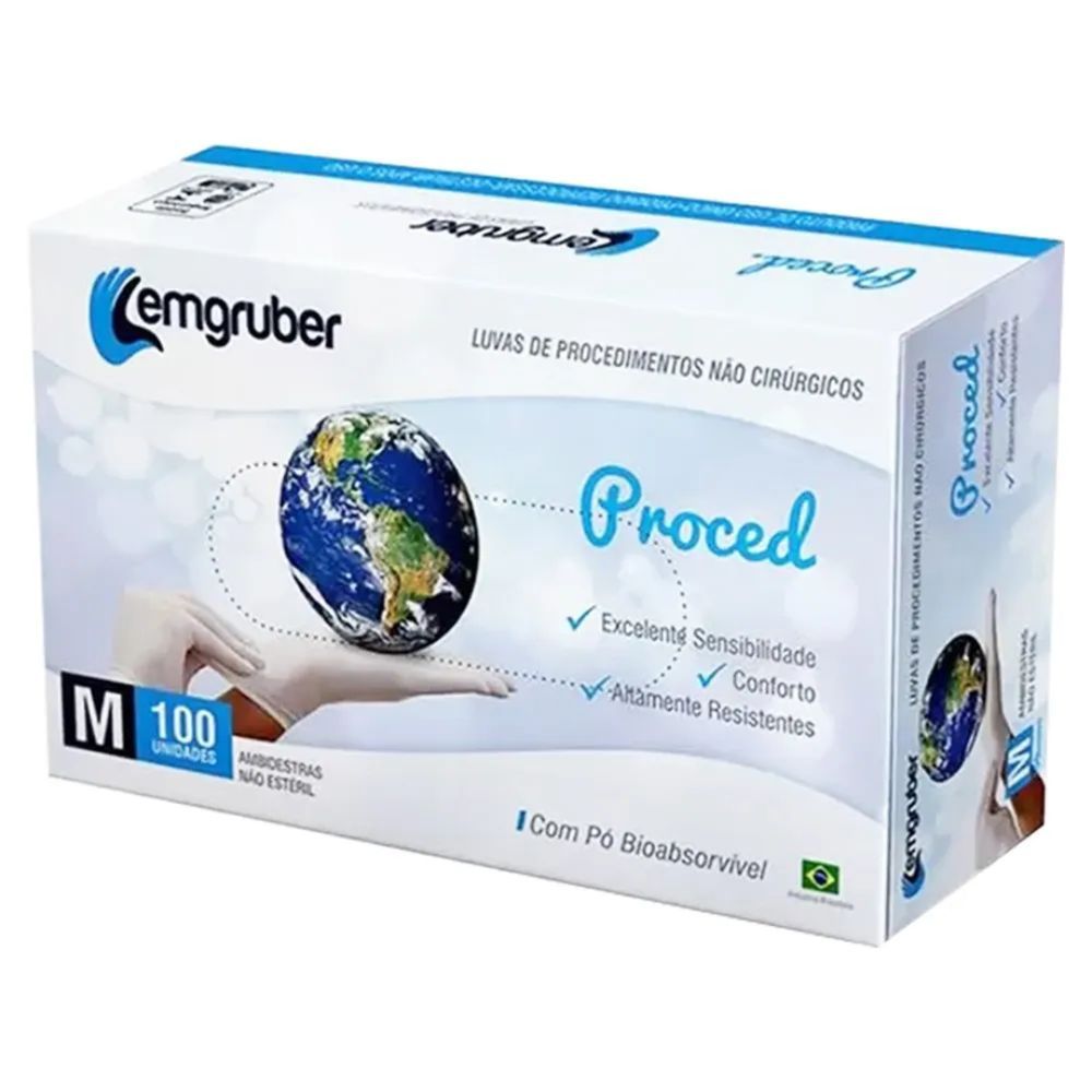 Encontraproduto.com.br - Luva de Procedimento M com Pó - Caixa com 100 unidades