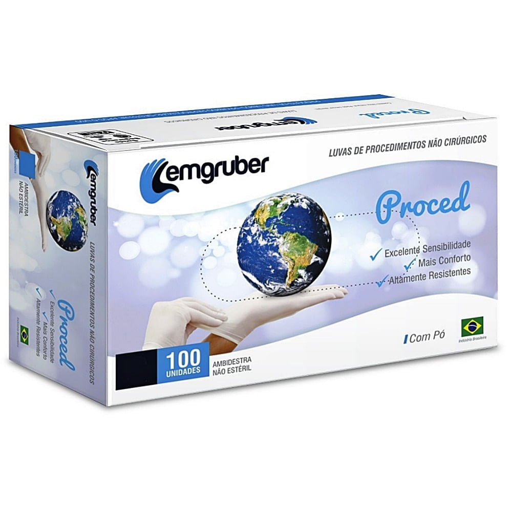 Encontraproduto.com.br - Luva de Procedimento M com Pó - Caixa com 100 unidades