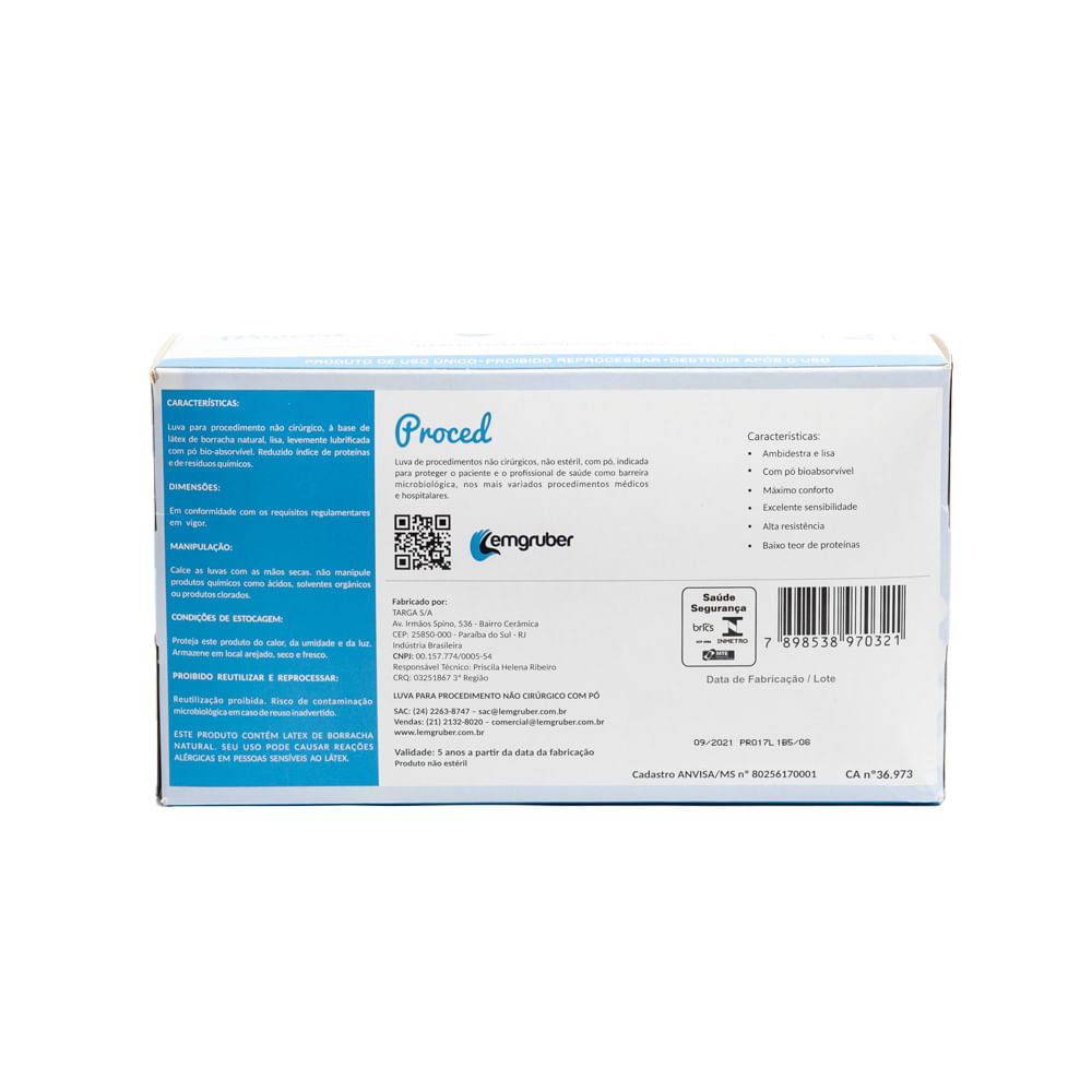 Encontraproduto.com.br - Luva de Procedimento G com Pó - Caixa com 100 unidades