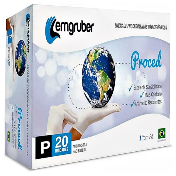 Encontraproduto.com.br - Luva de Procedimento Lemgruber Não Estéril Tamanho P com 20 Unidades