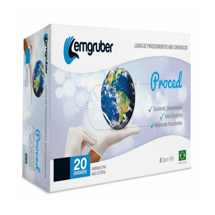 Encontraproduto.com.br - Luva de Procedimento Lemgruber Não Estéril Tamanho P com 20 Unidades