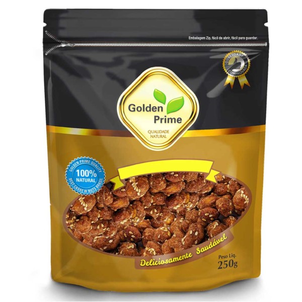 Encontraproduto.com.br - Amendoim Caramelizado com Gergelim 250g - Golden Prime