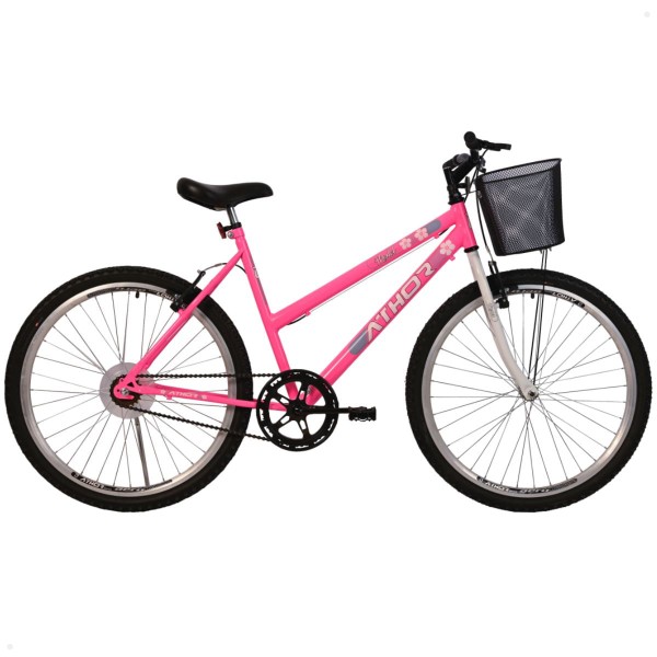 Bicicleta Aro 26 Feminina Athor Model Com Cesta  01 Velocidade