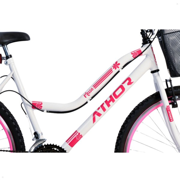 Encontraproduto.com.br - Bicicleta Aro 24 Feminino Athor Musa 18V Aro Aero Com Cesta