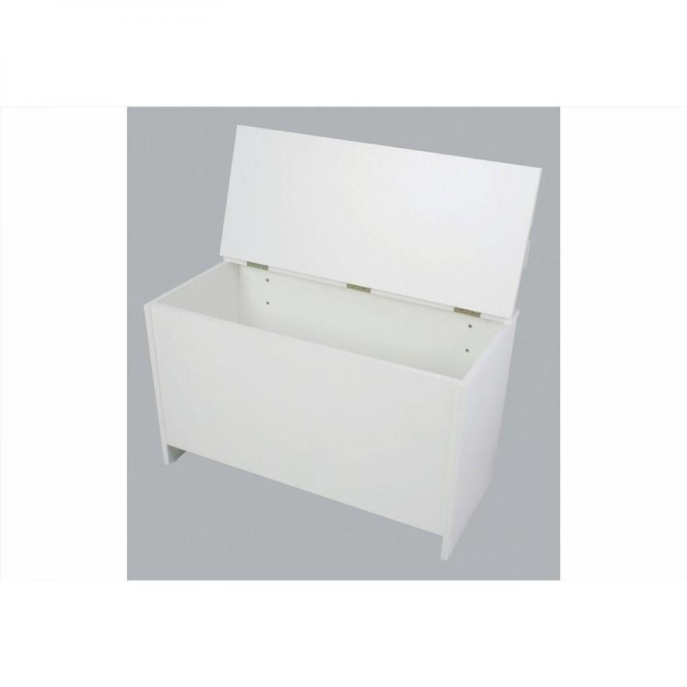 Encontraproduto.com.br - Banco com Baú com Encosto Ripado em MDP - Branco