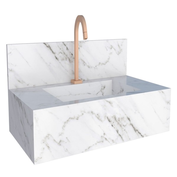 Encontraproduto.com.br - Bancada Porcelanato Bergamo 83,5X30X45 Branco Cozimax