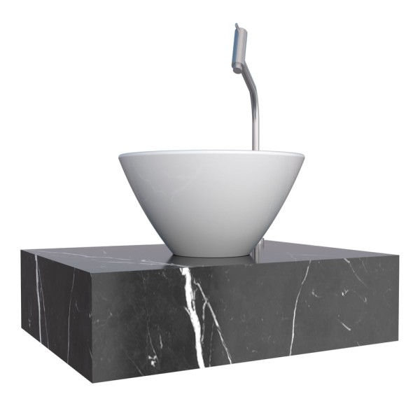 Bancada Banheiro Suspensa Peri 60X11X45 Preto Cozimax