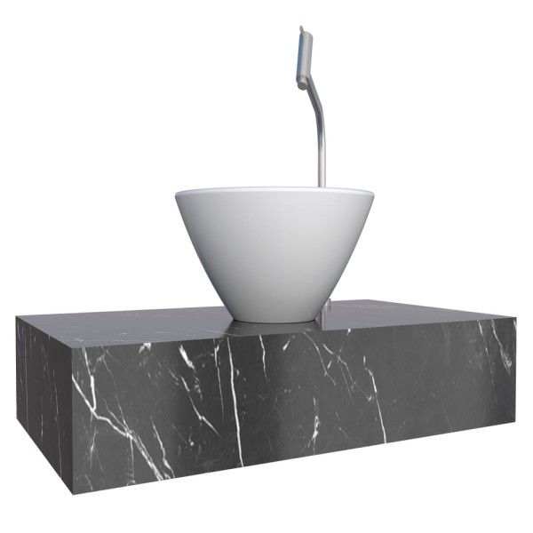Encontraproduto.com.br - Bancada Banheiro Suspensa Peri 80X11X45 Preto Cozimax