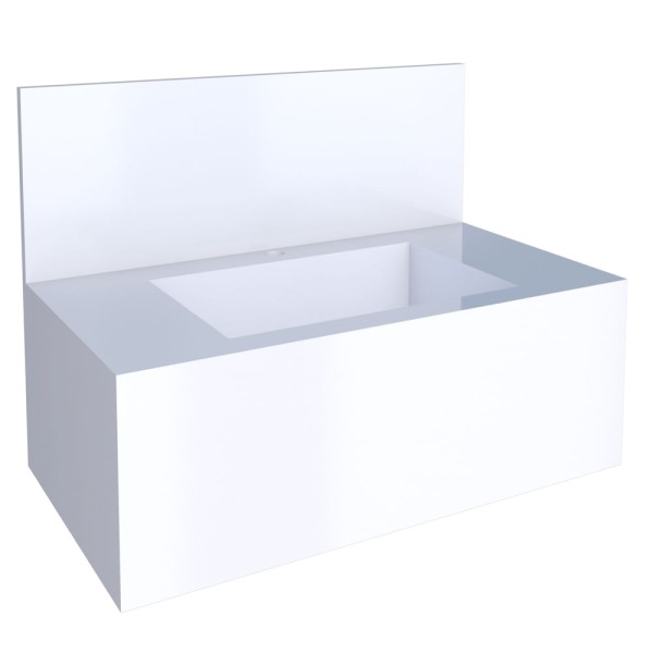 Bancada Porcelanato Milano 83X30X45Cm Branco Liso Cozimax