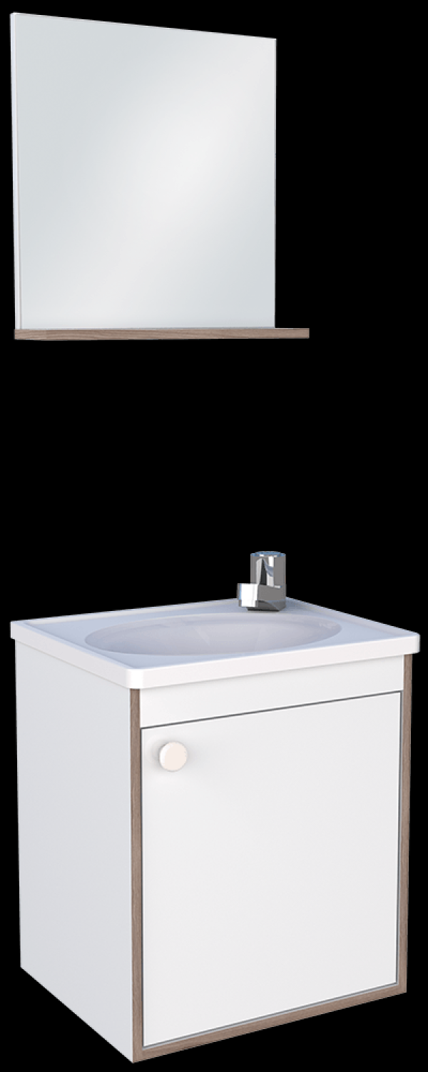 Encontraproduto.com.br - Kit Toucador Com Lavatório Pérola Branco/Tamarindo Cozimax
