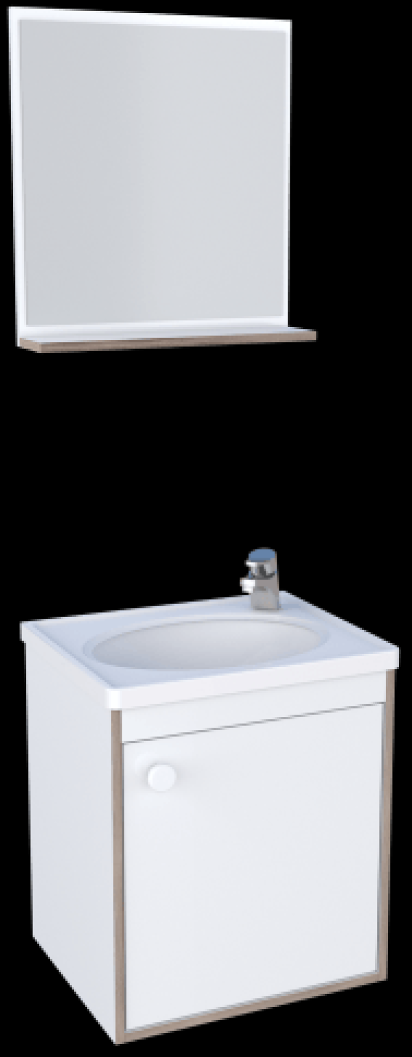 Encontraproduto.com.br - Kit Toucador Com Lavatório Pérola Branco/Tamarindo Cozimax