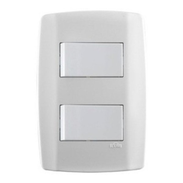 Encontraproduto.com.br - Interruptor Ilumi Simples Slim 2 Interruptores 10A 250V