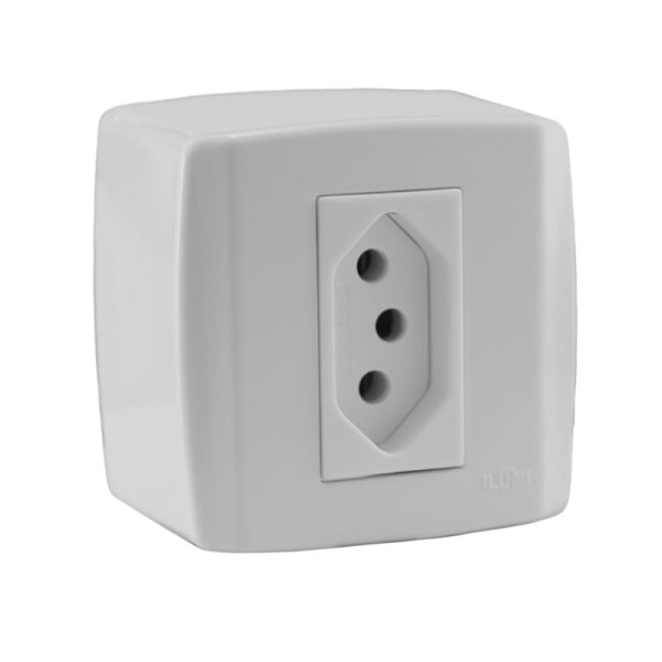 Tomada Sobrepor Box Slim 20A 250W Ilumi