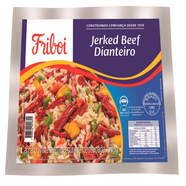 Encontraproduto.com.br - Jerked Beef Friboi Dianteiro Pacote com 500g