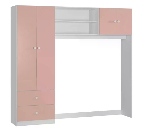 Encontraproduto.com.br - Conjugado Guarda Roupa Com Berço Ternura 9150 Branco Rose Peternella