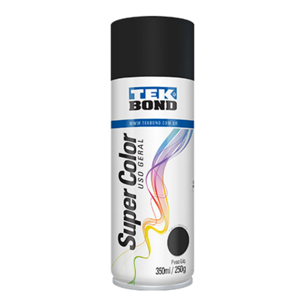 Encontraproduto.com.br - Tinta Aerossol Preto Fosco Uso Geral 350Ml/250G - Tekbond