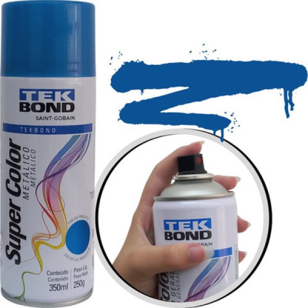 Tinta Spray Metálica Geral Tekbond Azul