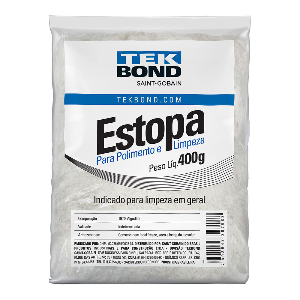 Estopa para Polimento e Limpeza 400g Tekbond
