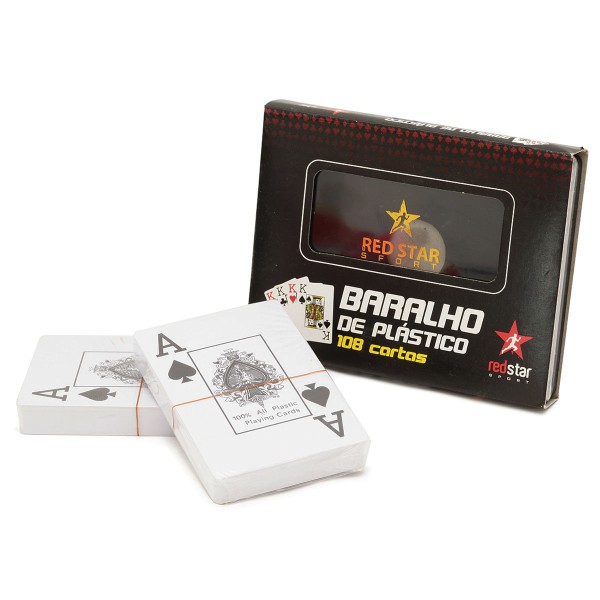 Encontraproduto.com.br - Jogo de Baralho Duplo 108 Cartas em Plástico Redstar