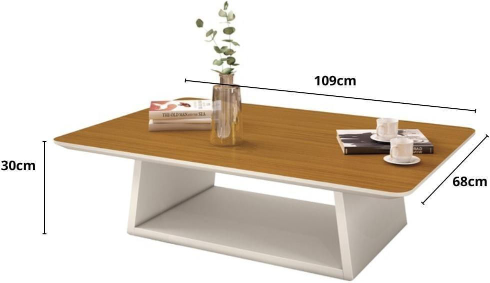 Encontraproduto.com.br - Mesa de Centro EDN Holambra 17658 Off White Cedro