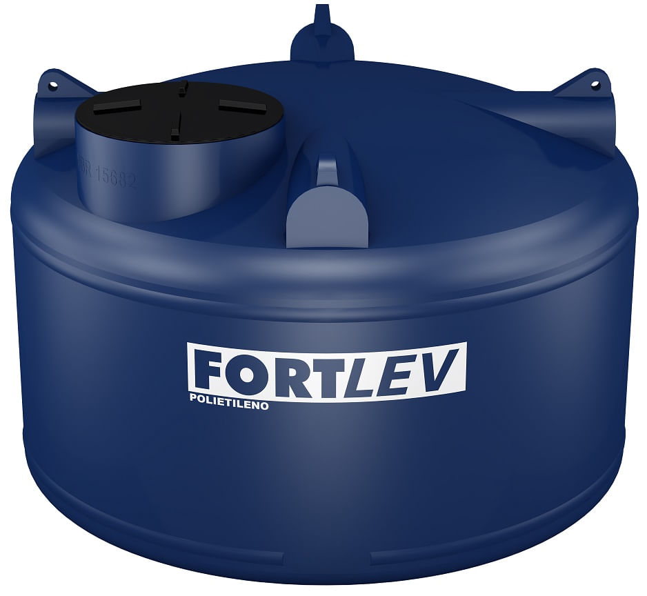 Caixa dÁgua Polietileno Fortplus com Tampa Rosca Azul 5000L Fortlev