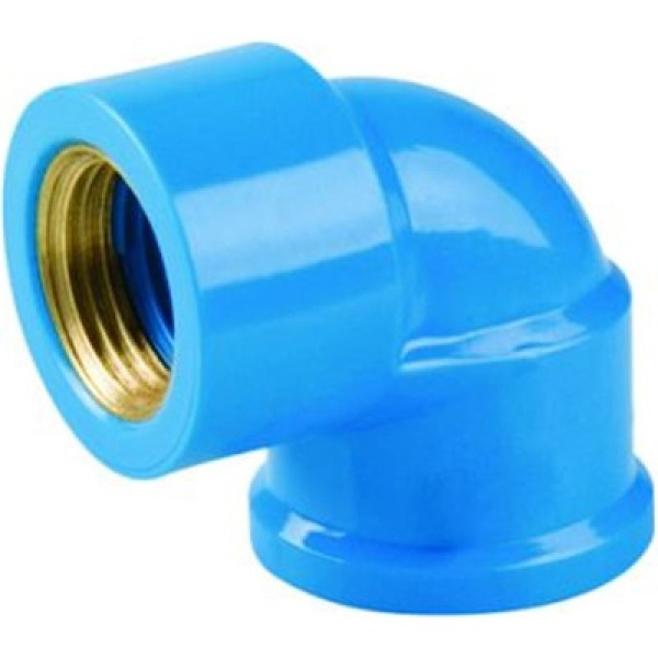 Encontraproduto.com.br - Joelho 90º Soldável com Bucha de Latão PVC Fortlev NBR 5648 Azul