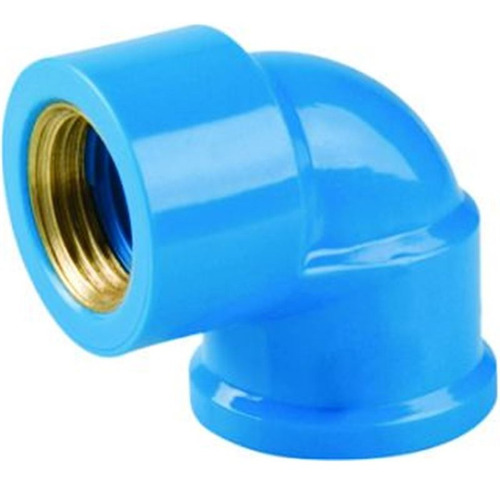 Encontraproduto.com.br - Joelho 90º Soldável com Bucha de Latão PVC Fortlev NBR 5648 Azul