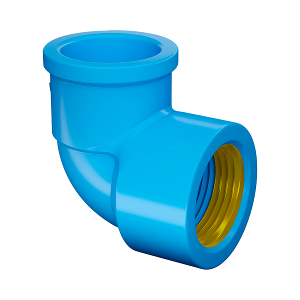 Encontraproduto.com.br - Joelho 90º Soldável com Bucha de Latão PVC Fortlev NBR 5648 Azul