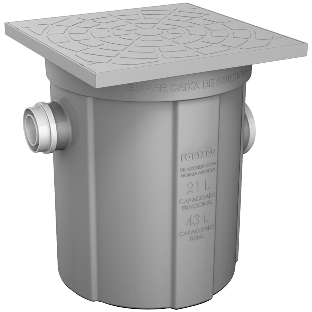 Encontraproduto.com.br - Caixa de Gordura Fortlev com cesto 21L